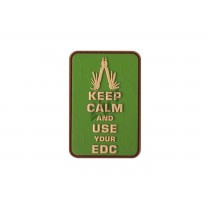 Keep Calm EDC Patch (Green), Morale Patches are velcro patches designed to offer a bit of flair and humour, ideal for mounting on bags, tactical vests, or pretty much anywhere there's a spare section of velcro