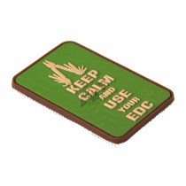 Keep Calm EDC Patch (Green), Morale Patches are velcro patches designed to offer a bit of flair and humour, ideal for mounting on bags, tactical vests, or pretty much anywhere there's a spare section of velcro